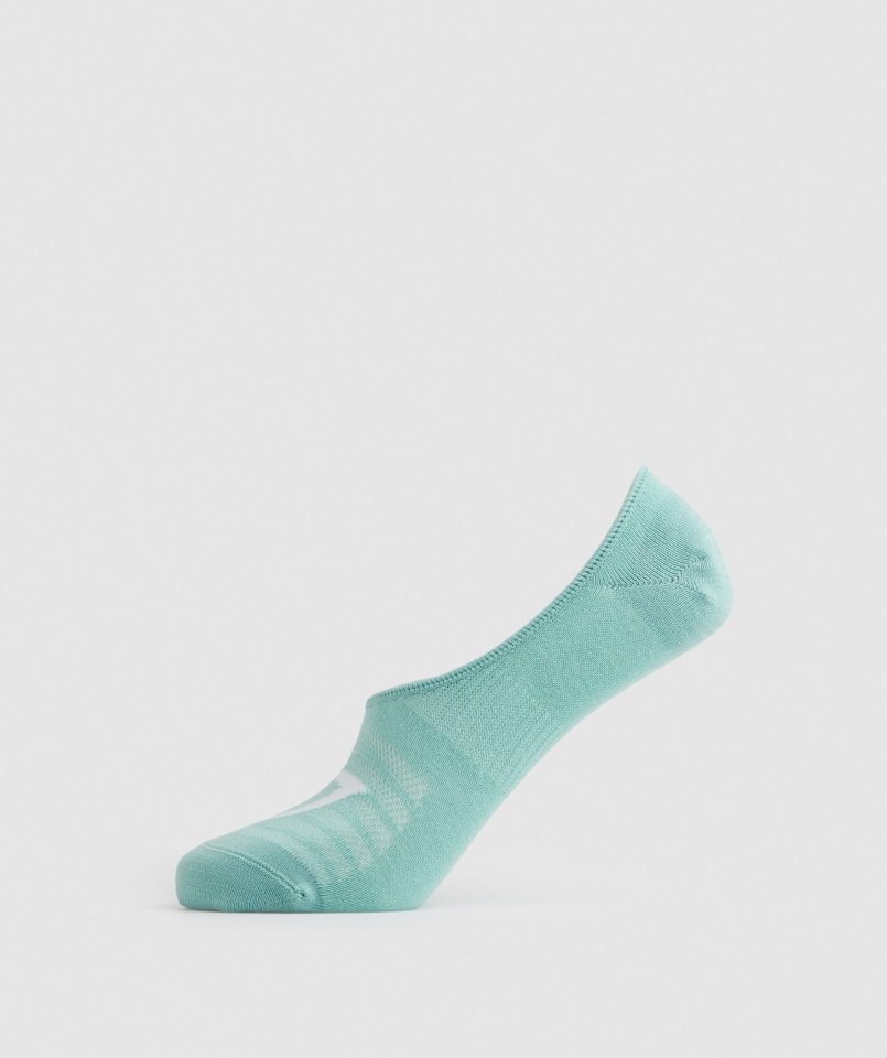 Gymshark Invierno Verde Azulado-perla Azul-blanco No Show Calcetines Paquete De 3