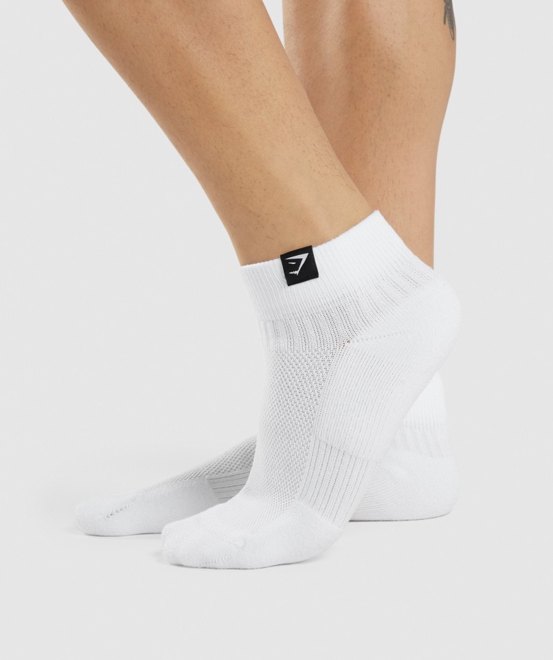 Gymshark Calcetines Deportivos Con Lengüeta Tejida 3pk Blanco