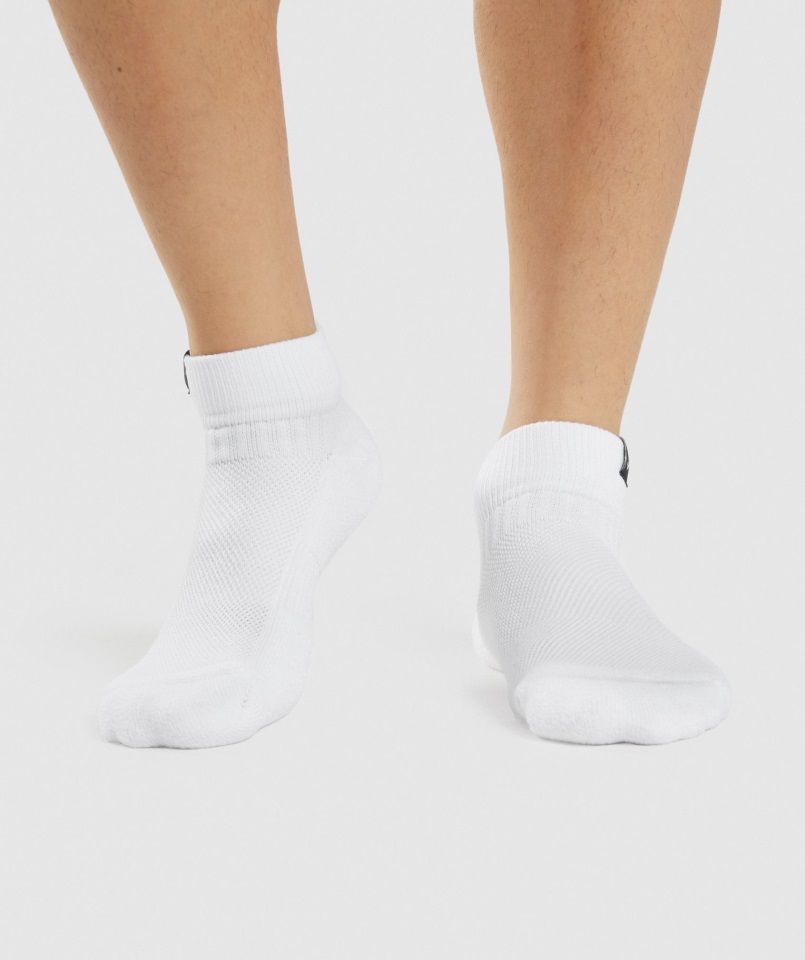 Gymshark Calcetines Deportivos Con Lengüeta Tejida 3pk Blanco