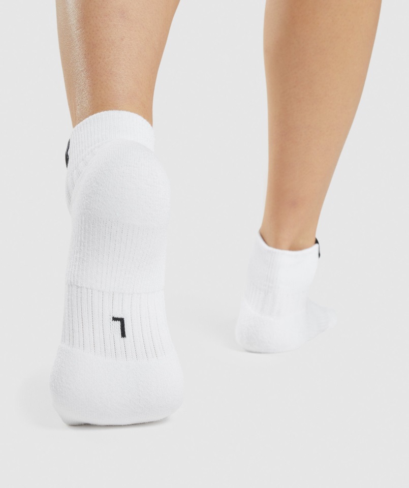 Gymshark Calcetines Deportivos Con Lengüeta Tejida 3pk Blanco