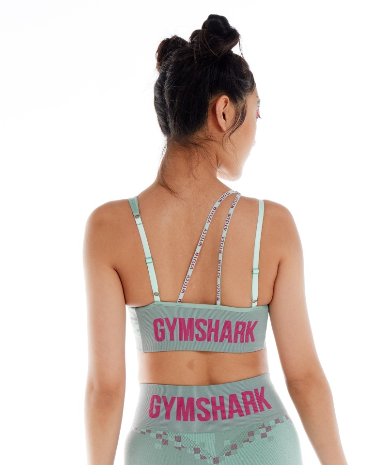 Sujetador Deportivo Gymshark Wtflex Cyborg Sin Costuras Azul Maya-rosa Hibisco-azul Turbo