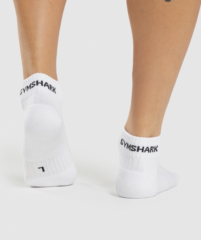 Paquete De 3 Calcetines Jacquard Quarter White Gymshark