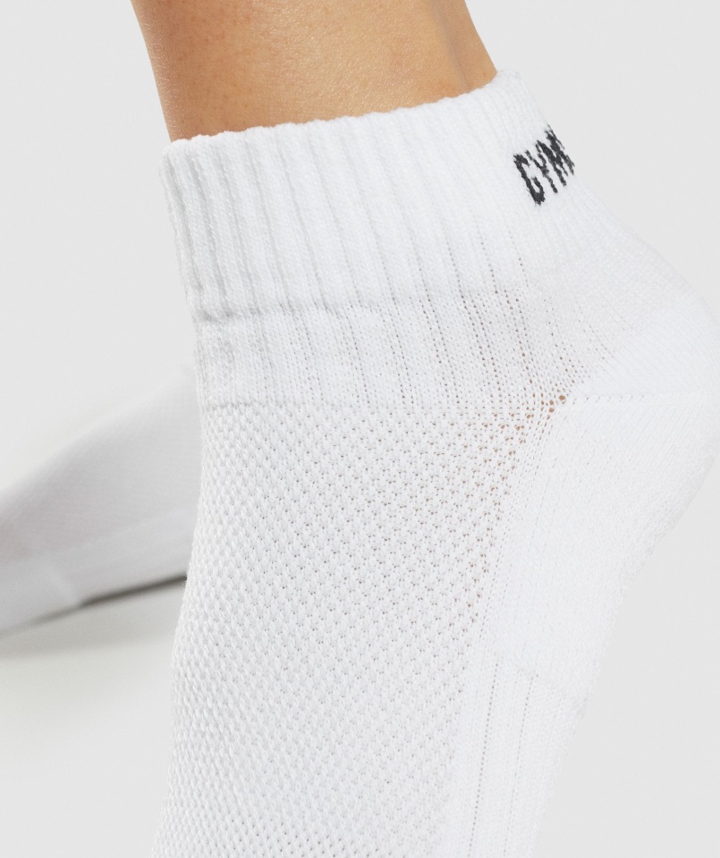 Paquete De 3 Calcetines Jacquard Quarter White Gymshark