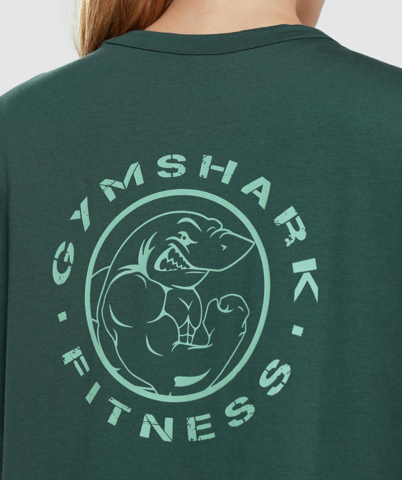 Camiseta Con Gráfico Heredado Gymshark Verde Oscuro