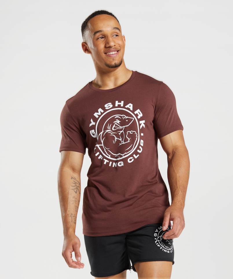 Camiseta Legacy Gymshark Marrón Cereza