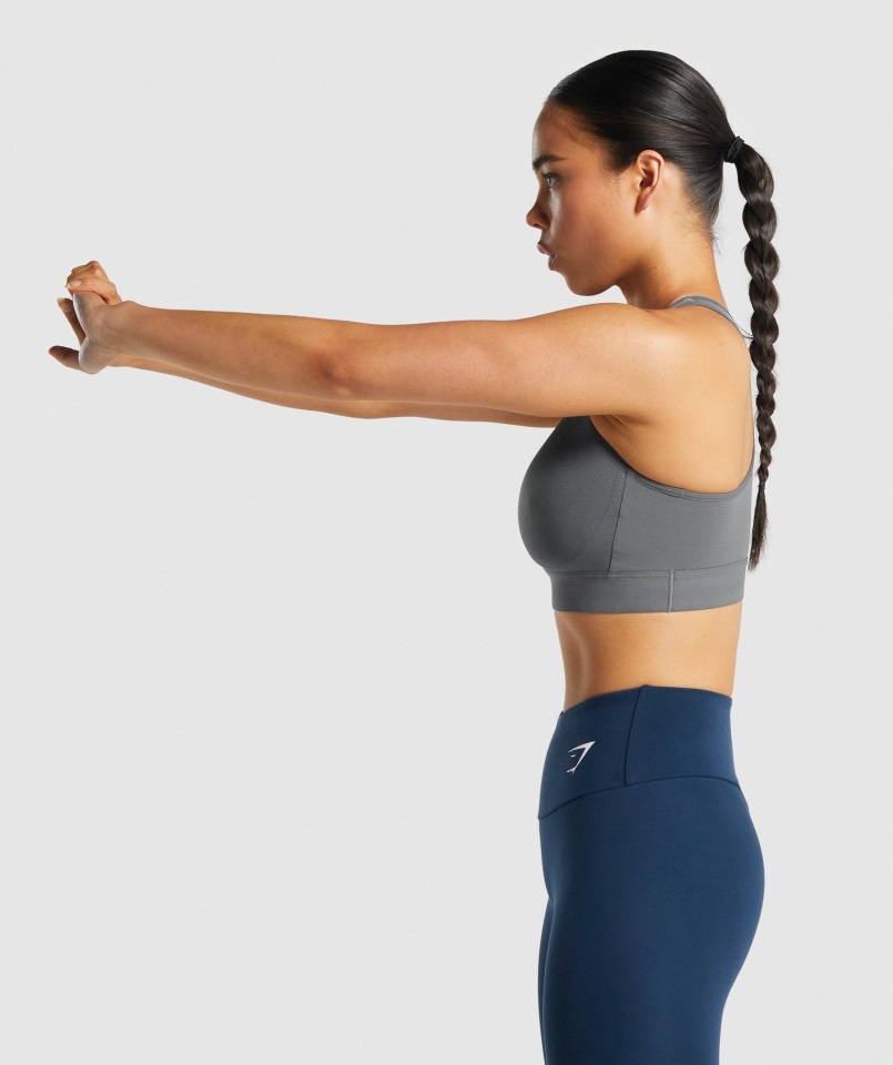 Sujetador Deportivo Ligero De Sujeción Alta Carbón Gymshark