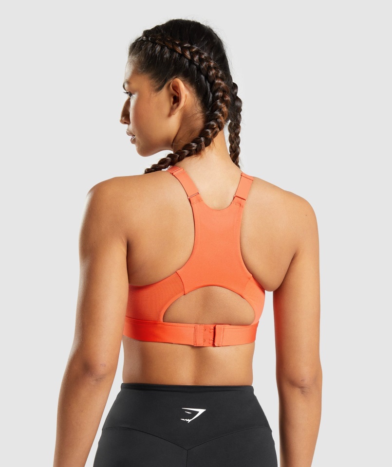 Sujetador Deportivo 2.0 Malla Escote Naranja Papaya Gymshark