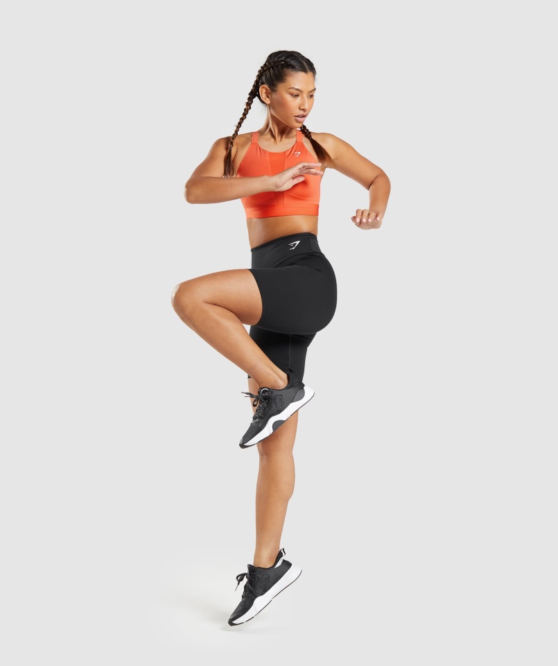 Sujetador Deportivo 2.0 Malla Escote Naranja Papaya Gymshark