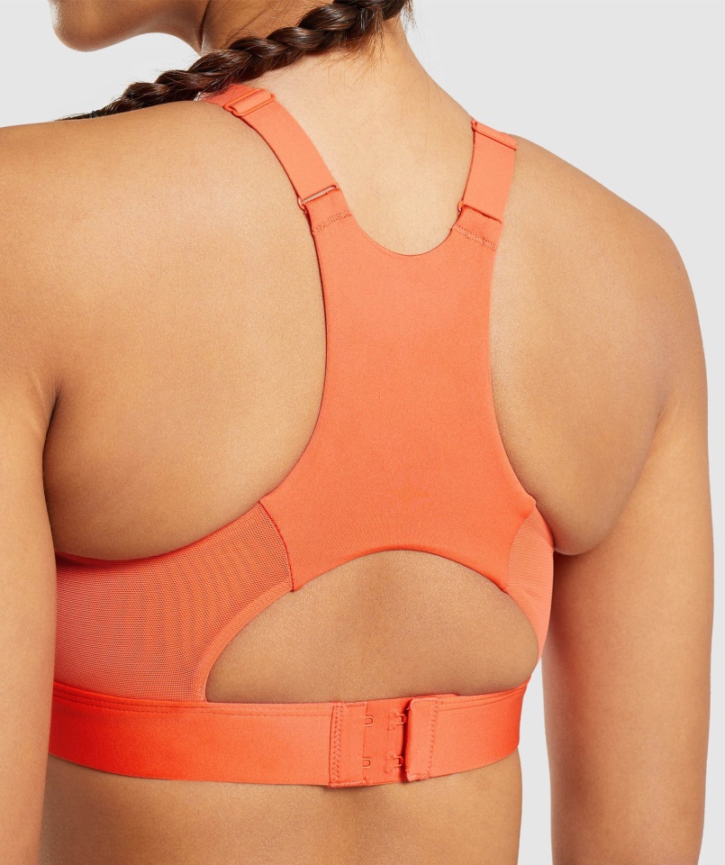 Sujetador Deportivo 2.0 Malla Escote Naranja Papaya Gymshark