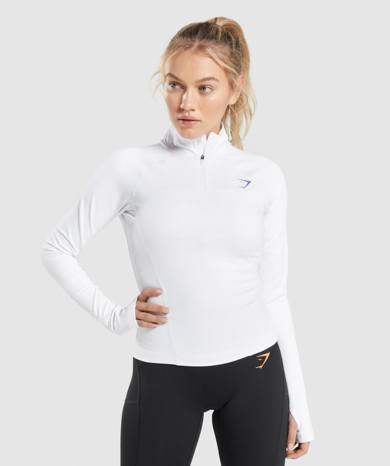 Pulse 1-4 Zip Blanco Gymshark
