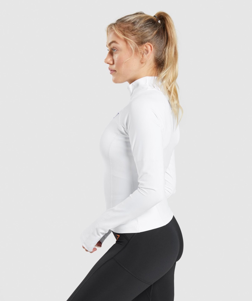 Pulse 1-4 Zip Blanco Gymshark