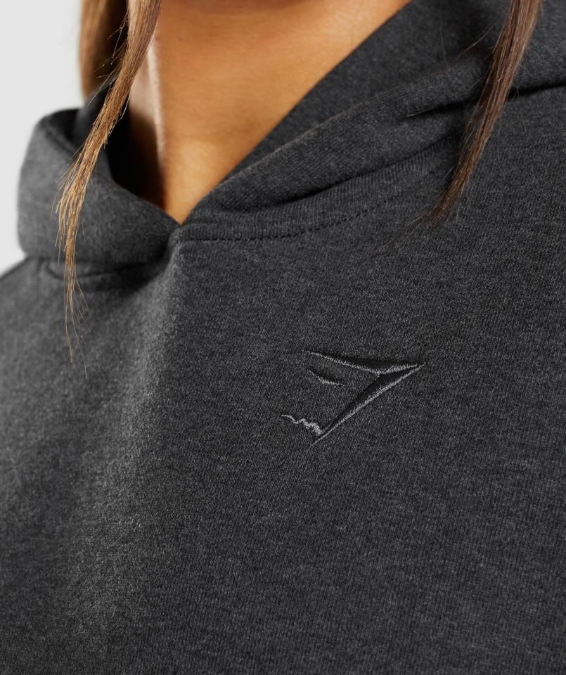 Sudadera Con Capucha De Día De Descanso Negro Jaspeado Gymshark