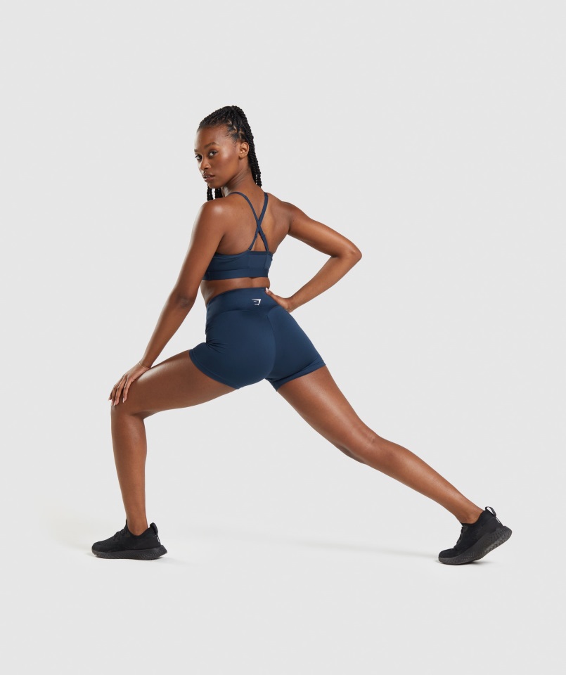 Sujetador Deportivo Fruncido Gymshark Azul Marino