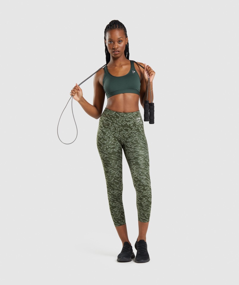 Sujetador Deportivo Con Escote Redondo Verde Obsidiana Gymshark