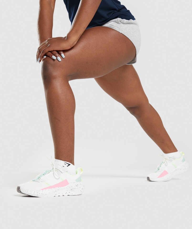 Calcetines Con Bordado De Cabeza De Tiburón, Paquete De 2, Gymshark Blanco