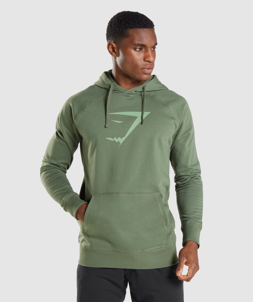 Sudadera Con Relleno De Cabeza De Tiburón Verde Gymshark