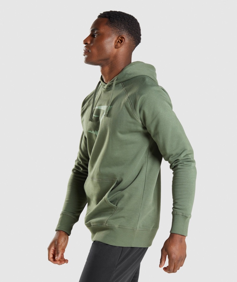 Sudadera Con Relleno De Cabeza De Tiburón Verde Gymshark