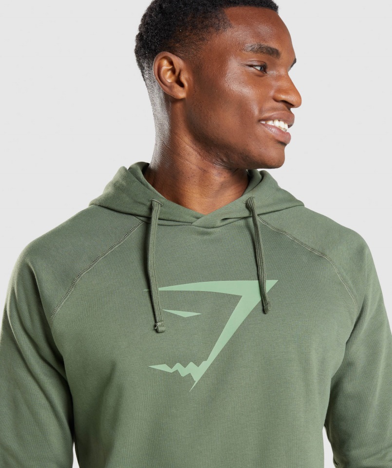 Sudadera Con Relleno De Cabeza De Tiburón Verde Gymshark