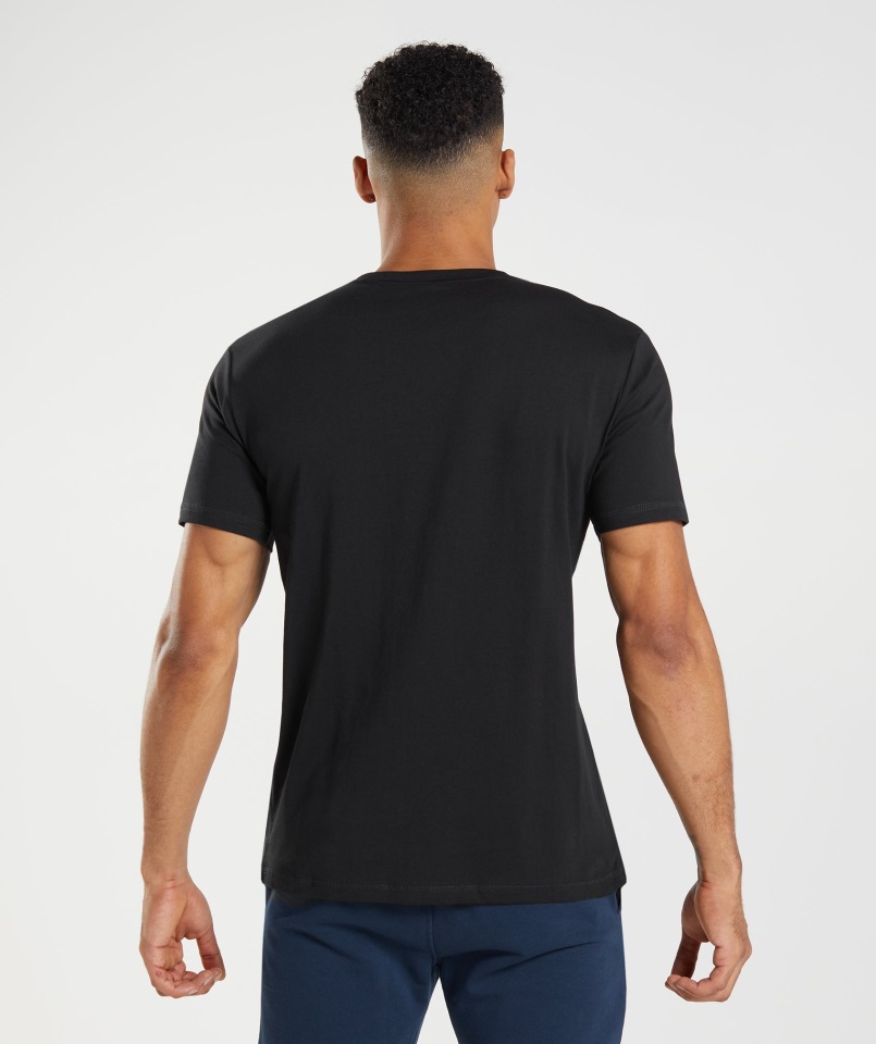 Camiseta Con Relleno De Cabeza De Tiburón Gymshark Negro