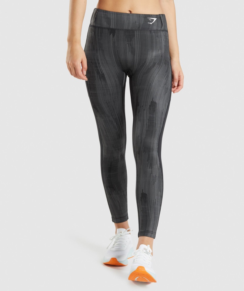 Leggins Sport Estampado Gymshark Negro