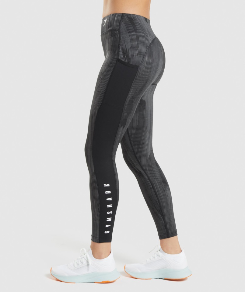 Leggins Sport Estampado Gymshark Negro