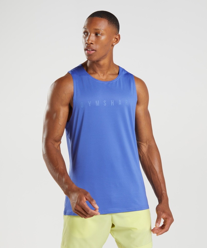 Sport Stripe Tank Court Blue Gymshark