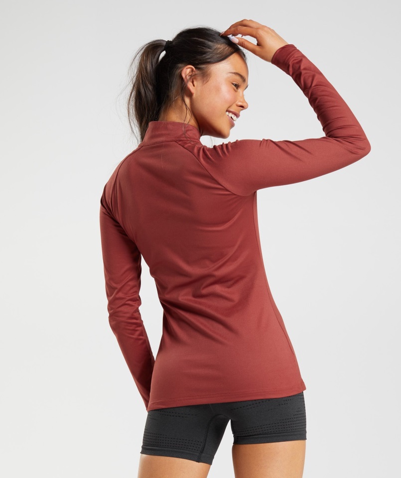 Entrenamiento 1-4 Zip Palo De Rosa Rojo Gymshark