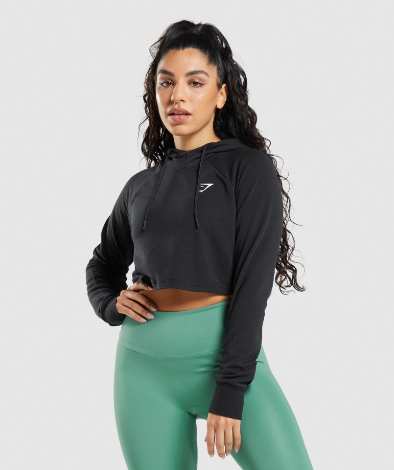 Sudadera Corta De Entrenamiento Gymshark Negra