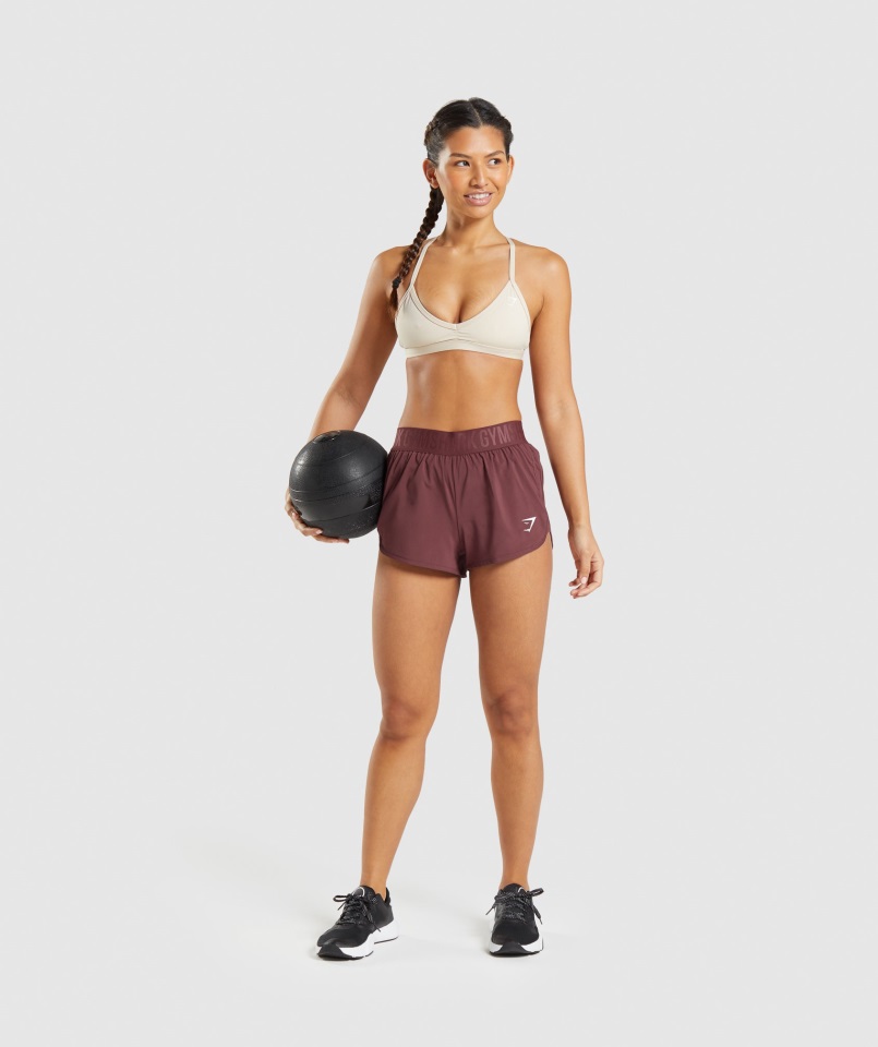 Pantalones Cortos De Entrenamiento Holgados Marrón Cereza Gymshark