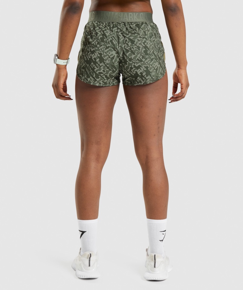 Pantalones Cortos De Entrenamiento Holgados Con Estampado Verde Gymshark