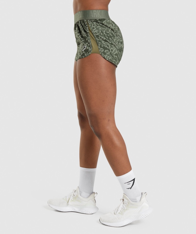 Pantalones Cortos De Entrenamiento Holgados Con Estampado Verde Gymshark