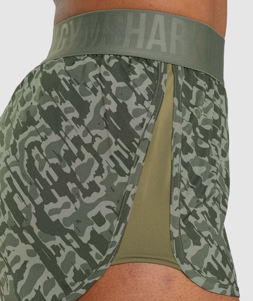 Pantalones Cortos De Entrenamiento Holgados Con Estampado Verde Gymshark