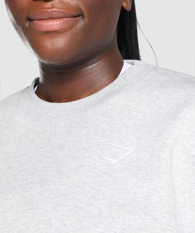 Sudadera Oversize De Entrenamiento Gris Claro Jaspeado Gymshark