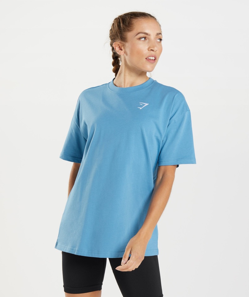 Camiseta De Entrenamiento Oversize Azul Costero Gymshark