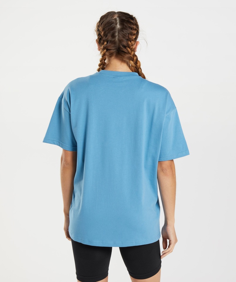 Camiseta De Entrenamiento Oversize Azul Costero Gymshark