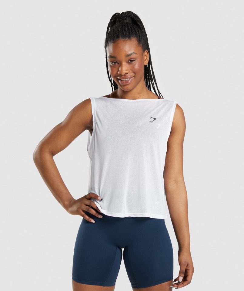 Camiseta De Entrenamiento Sobredimensionada Blanca Gymshark