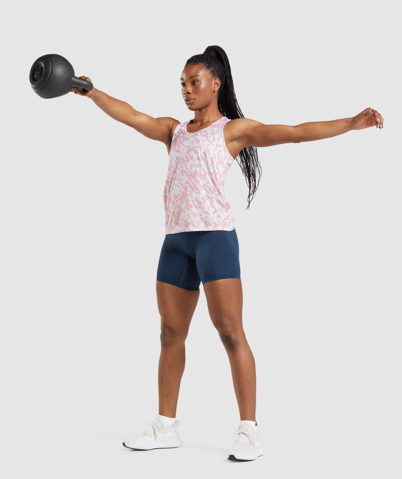 Camiseta De Entrenamiento Con Estampado Rosa Gymshark