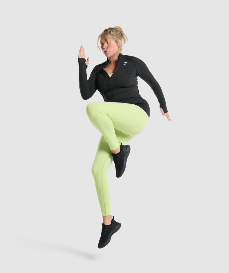 Vital Seamless 2.0 1-2 Jersey Con Cremallera Negro Jaspeado Gymshark