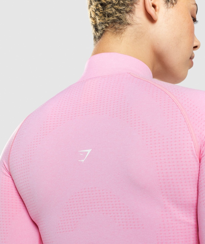 Jersey Con Cremallera 1-2 Vital Seamless 2.0 Sorbete Rosa Jaspeado Gymshark