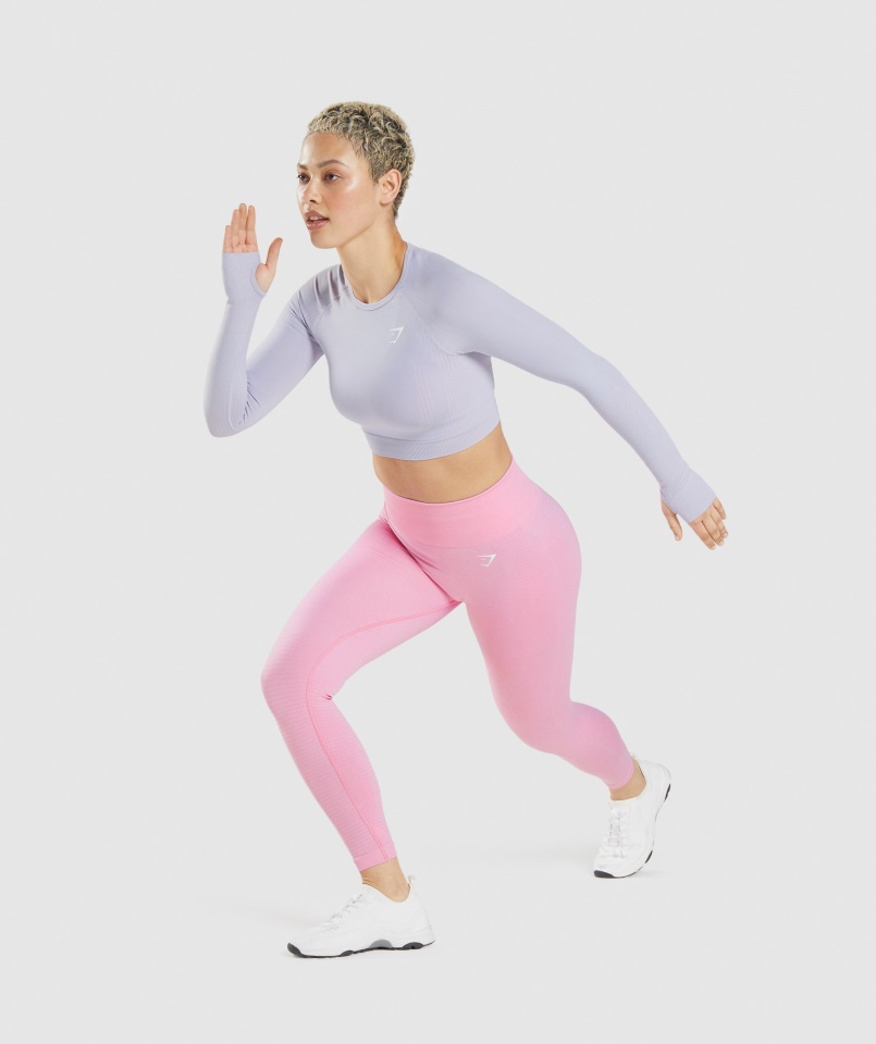 Top Vital Sin Costuras 2.0 Crop Top Moonstone Azul Jaspeado Gymshark