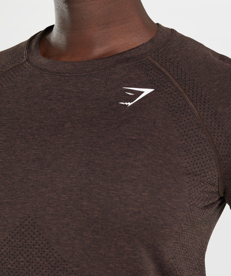 Camiseta Vital Sin Costuras 2.0 Light Marrón Cereza Jaspeado Gymshark