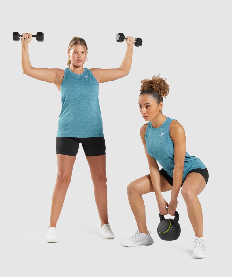 Tanque Ligero Vital Seamless 2.0 Tahoe Verde Azulado Jaspeado Gymshark