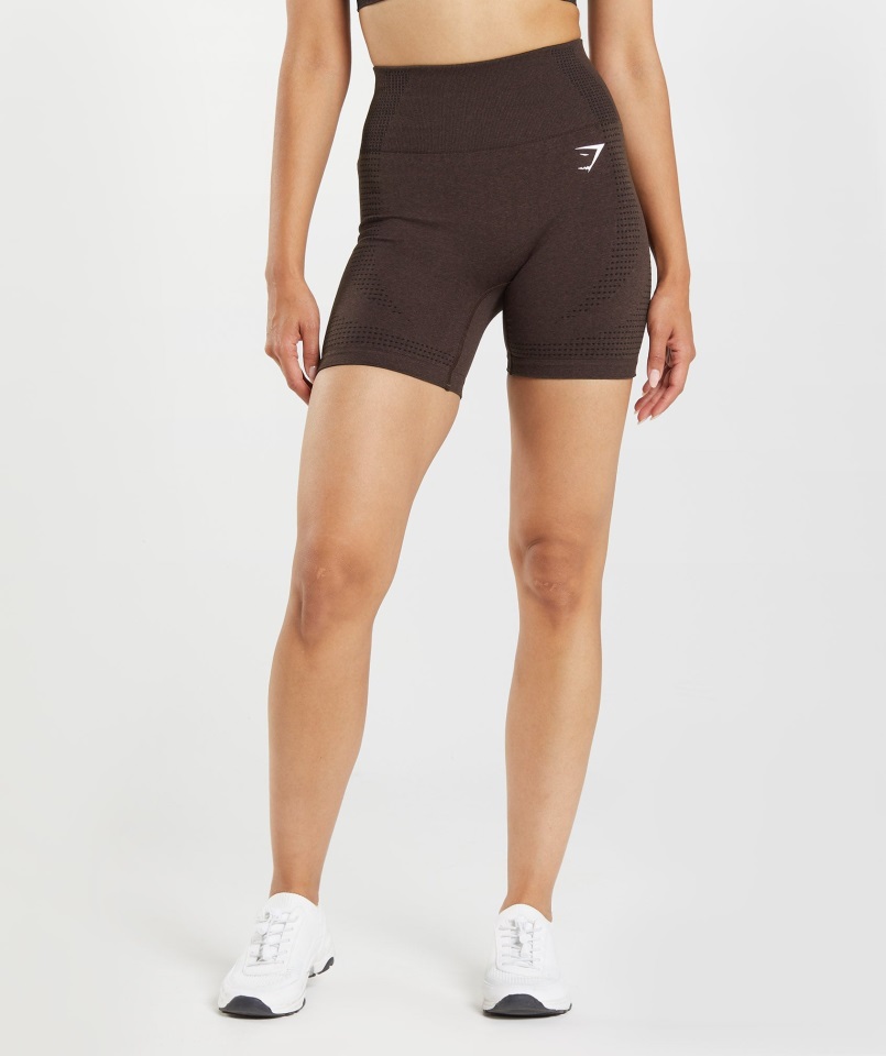 Pantalón Corto Vital Seamless 2.0 Marrón Cereza Jaspeado Gymshark