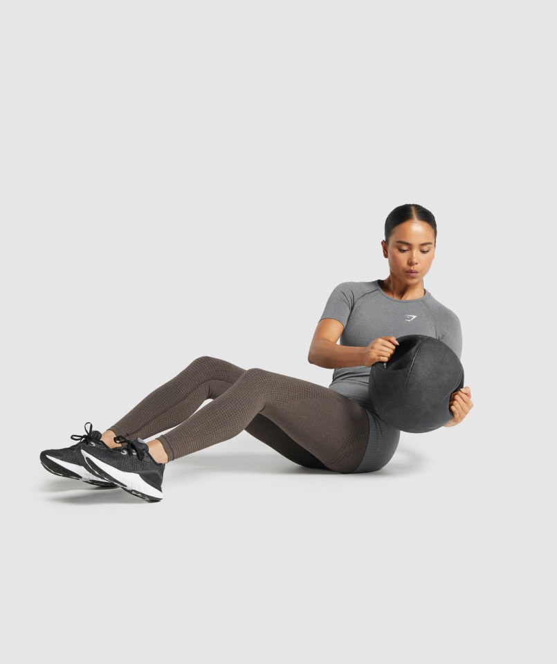 Camiseta Vital Seamless 2.0 Gris Ahumado Jaspeado Gymshark