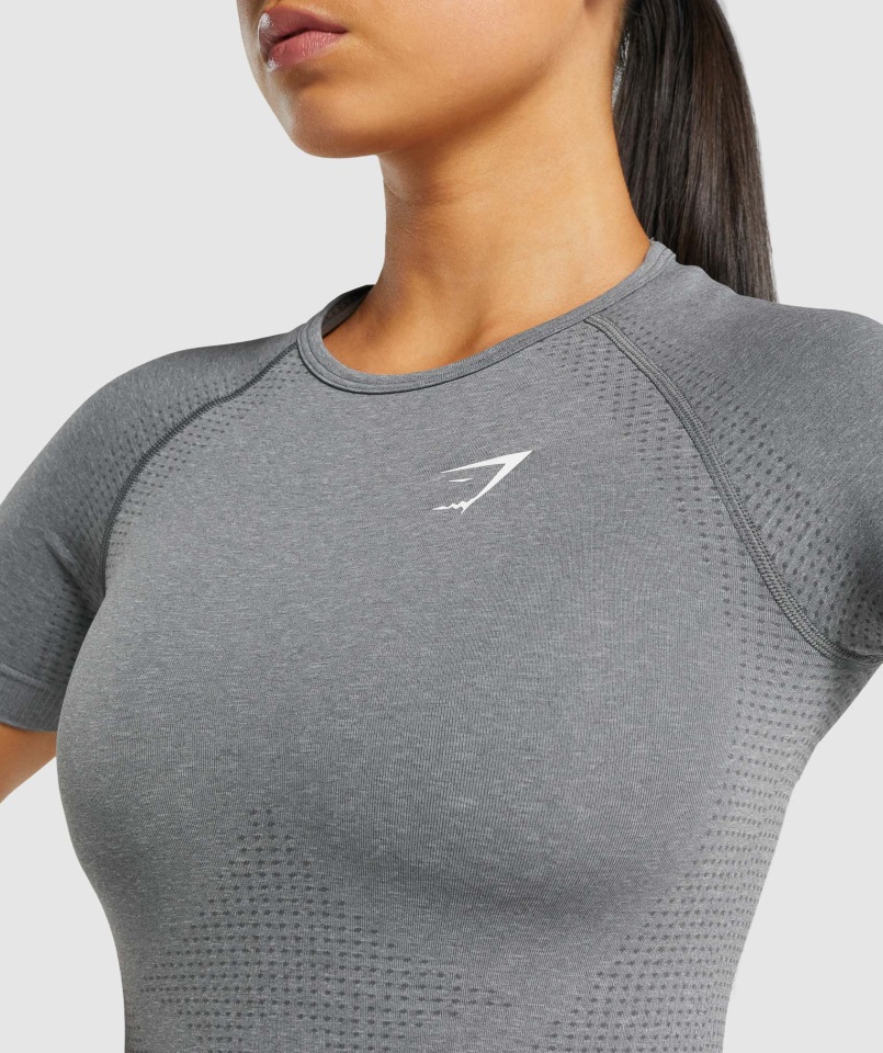 Camiseta Vital Seamless 2.0 Gris Ahumado Jaspeado Gymshark