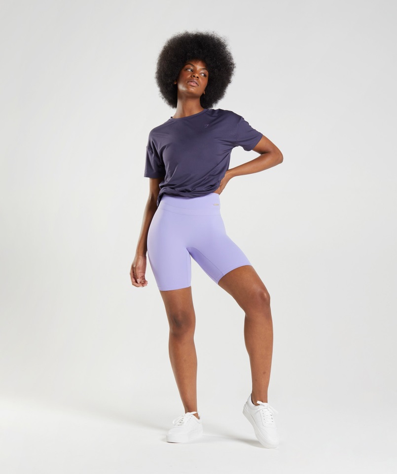 Pantalones Cortos De Ciclismo Whitney Flores Silvestres Púrpura Gymshark