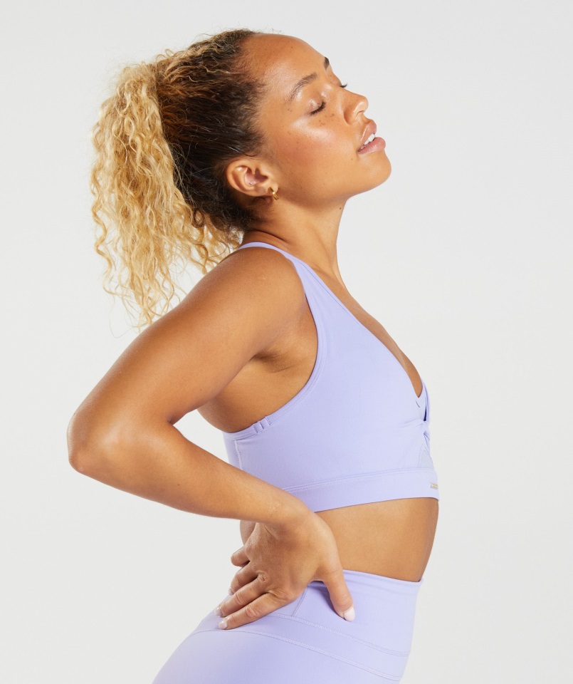 Sujetador Deportivo De Malla Whitney Flores Silvestres Púrpura Gymshark